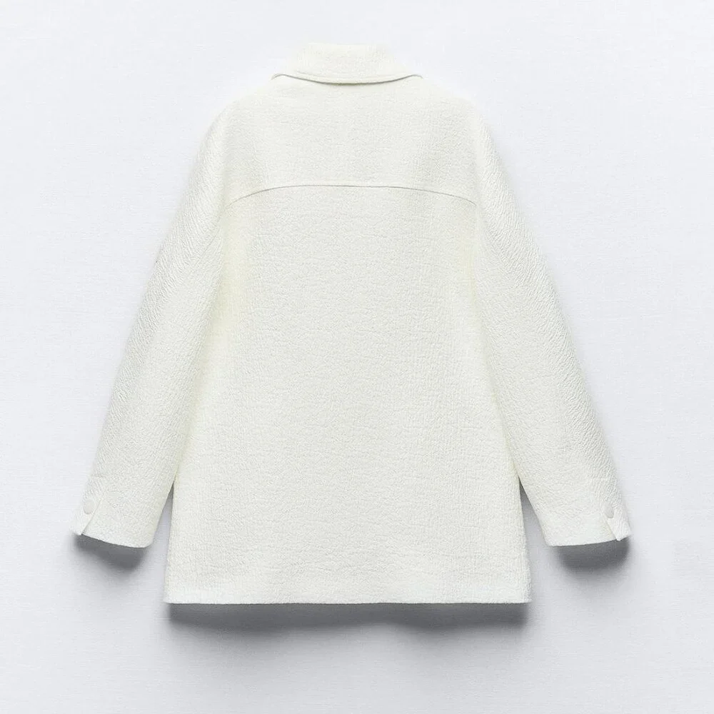 Zara Women TEXTURED COAT Size M NEW WITH TAG! - Picture 7 of 9